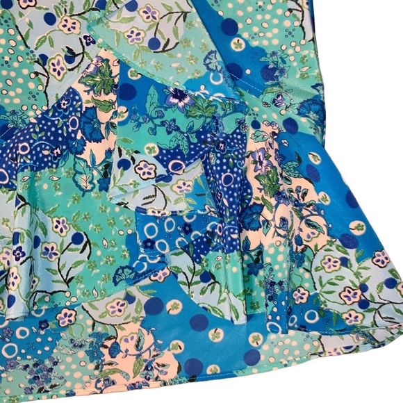 Fire Los Angeles Size Large Blue Tiered Ruffle High Waisted Skirt - Picture 3 of 4